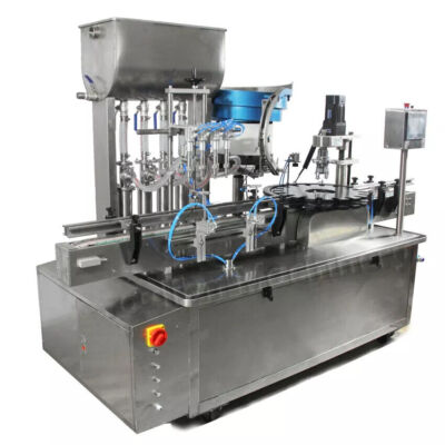 Automatic Glass Bottle Liquid Filling Capping Line Machine with Rotary Feeder