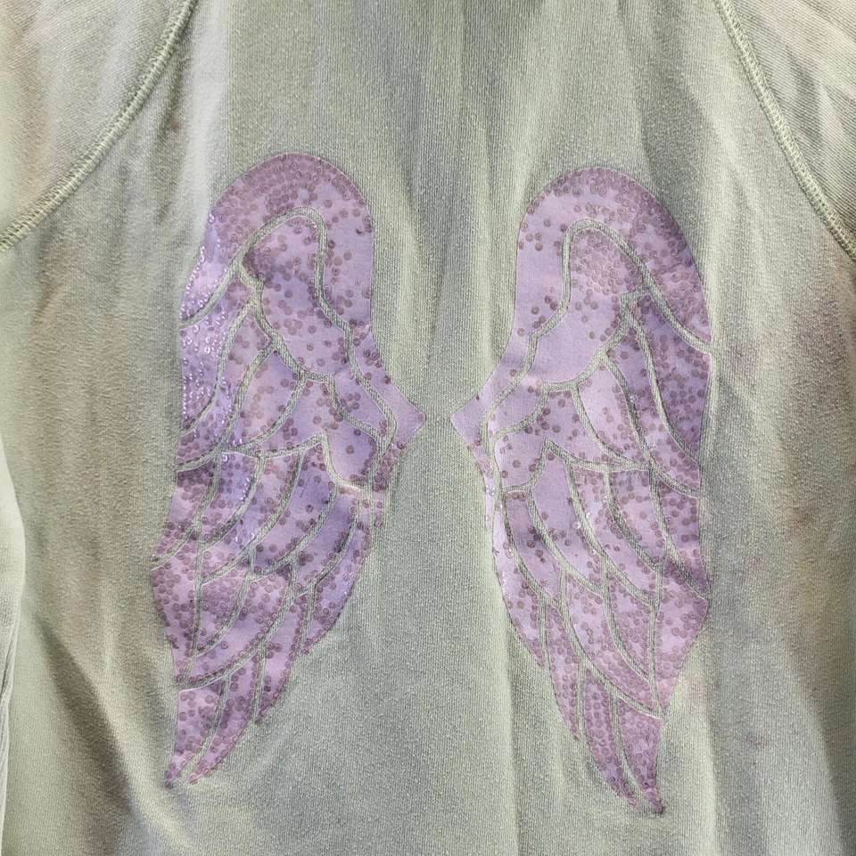 Sudadera con Capucha Victoria's Secret Angel Wing Cremallera Pequeña Lentejuelas Supermodelo Esencial Foto 3 de 4