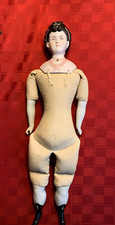 20" German China Head Doll Nice Molding, hair , Painting w/Black Boots