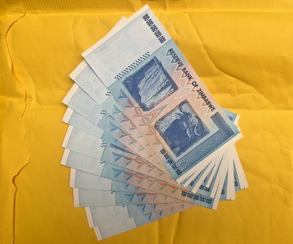 🇿🇼 ZIMBABWE 100 TRILLION DOLLAR AA/2008 P-91 LOT OF 10 UNCIRCULATED BANKNOTES - Image 2 of 4