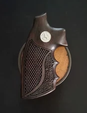 HRV Grips® Colt Python-All/Anaconda-2021 Rosewood FlatTop/Stipple .999 Medallion
