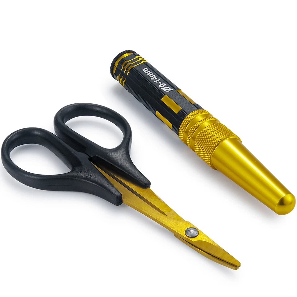 0-14mm Hole Puncher Reamer w/Sleeve Curved Scissors for RC Car Body Shell Tools - Image 3 of 4