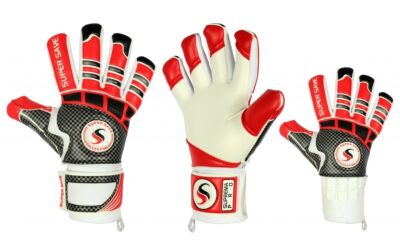 Super Save R1 rot/weiß Negativschnitt abnehmbare Fingersave Torwarthandschuhe
