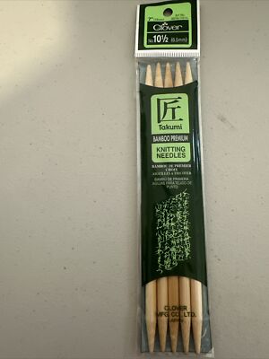 Clover bamboo knitting needles five pack 10 1/2  7 