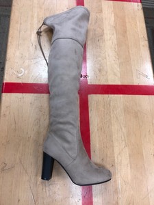 thigh high taupe suede boots