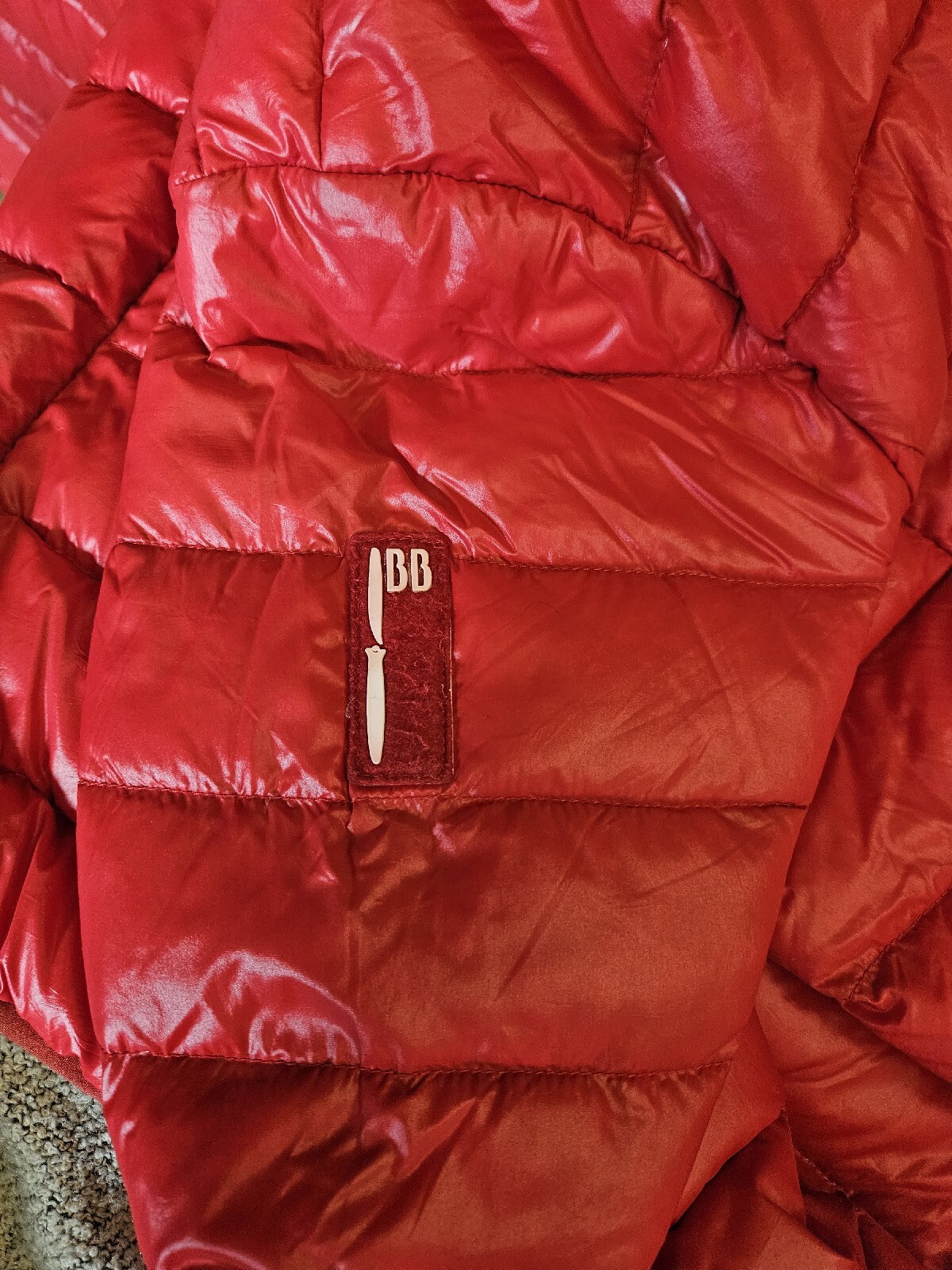 BOMBOOGIE Red Down Jacket Size M - image 14