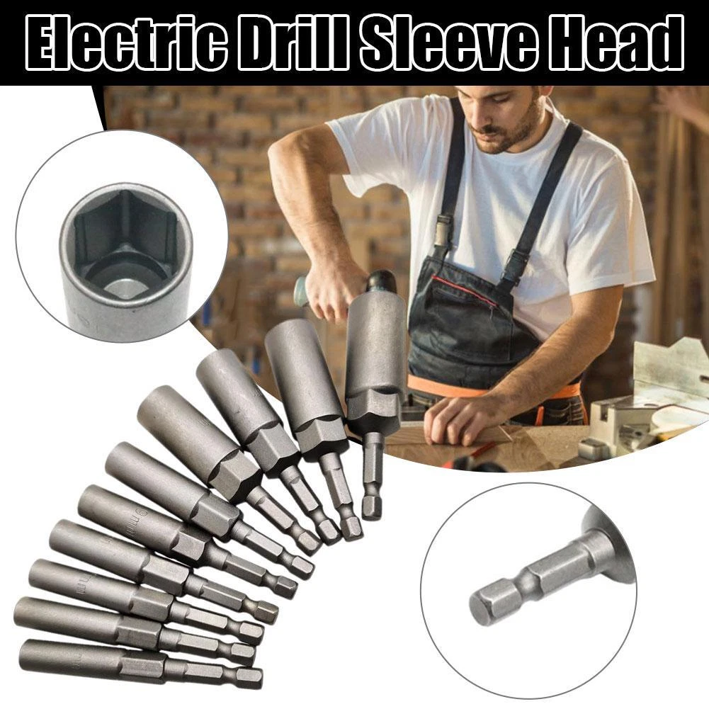 10pcs Torque Wrench Head Set Sleeve Electric Drill New Ratchet