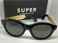RetroSuperFuture 2RI Mona Francis Black Gold Frame Size 54mm Sunglasses NIB