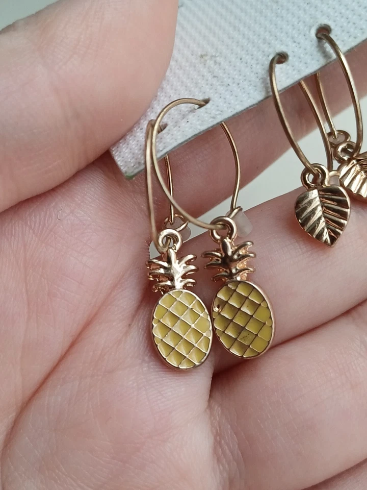 New Accessorize 3 Pair Of Tropical Themed Enamle Hoop Earrings - Image 3 of 4