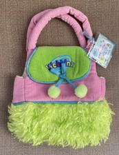 Ganz Webkinz Pink and Green Animal Plush Pet Carrier Purse #HC100 NEW