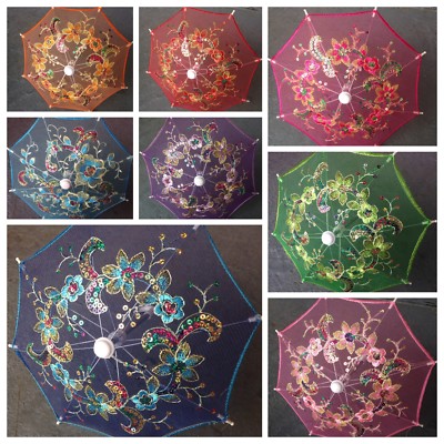 Small Lace Embroidered Parasol Umbrella for Wedding Party Decoration / 8'* (USA)