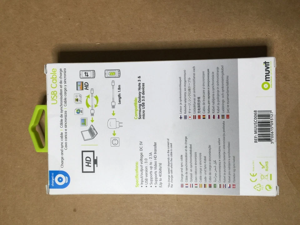 10PCS 5FT Muvit Micro USB 3.0 Sync Charging Cable SAMSUNG GALAXY S5 NOTE 3 - Image 2 of 2