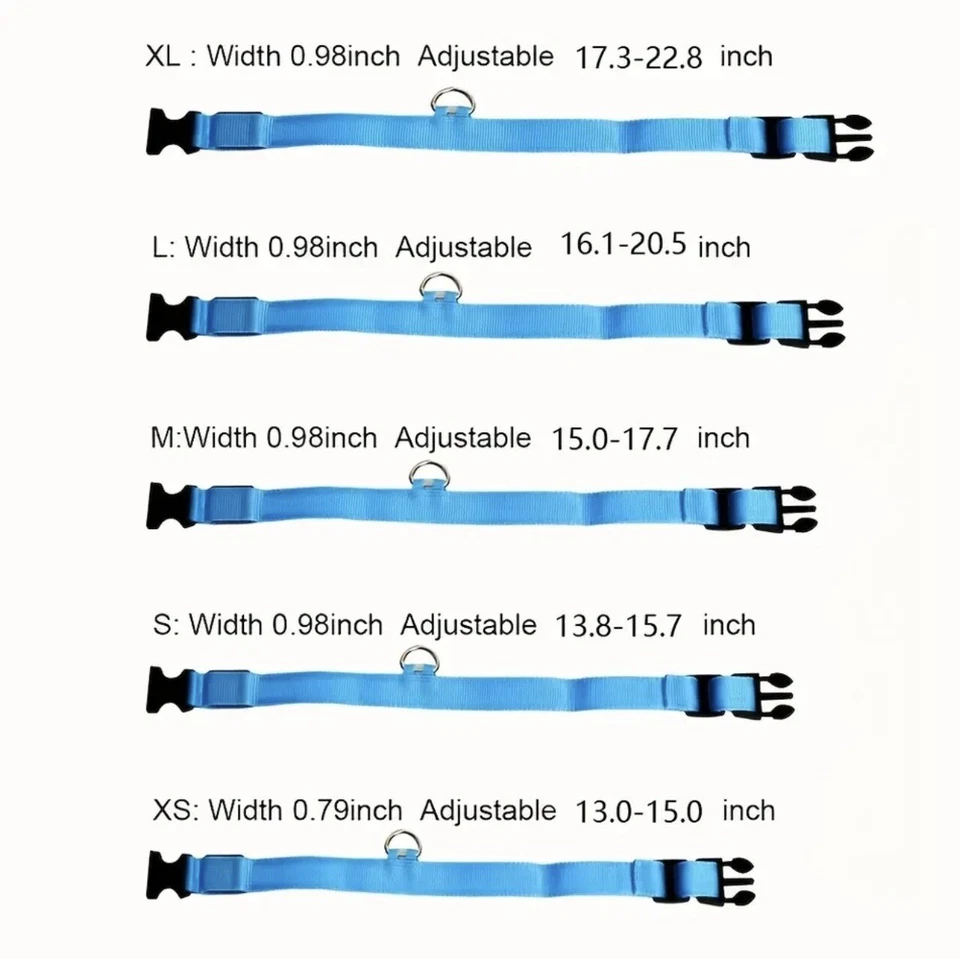 Collare per Cane LED Fluo Regolabile Luminoso Cani 3 Taglie S - M - L Resistente - Immagine 3 di 4
