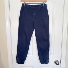 Banana Republic Navy Blue Cropped Pants Ankle Zipper