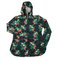 Duluth Trading Pier Genius Shirt Jac Womens Large Floral Full Zip Hooded Jacket