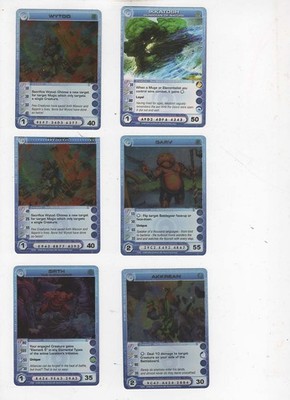 Chaotic lot #130. Lot of 6 Rare Overworld Creature cards.