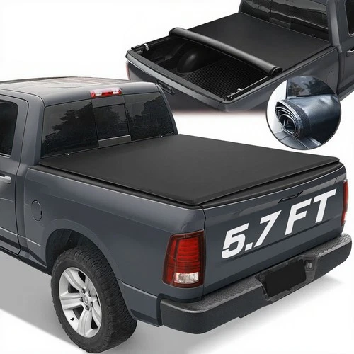 Soft Roll-up Tonneau Cover FOR 09-26 Dodge Ram 1500 5.7FT Truck Bed NO RAM BOX