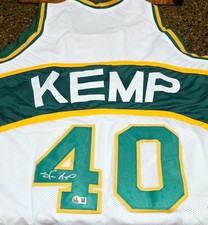 SHAWN KEMP NBA Seattle Supersonics White "Reignman" Edition Jersey, XL, BSA COA