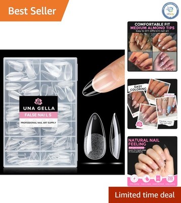 Professional Quality Almond Shaped Nail Tips - 216pcs, Perfect for All Occasions