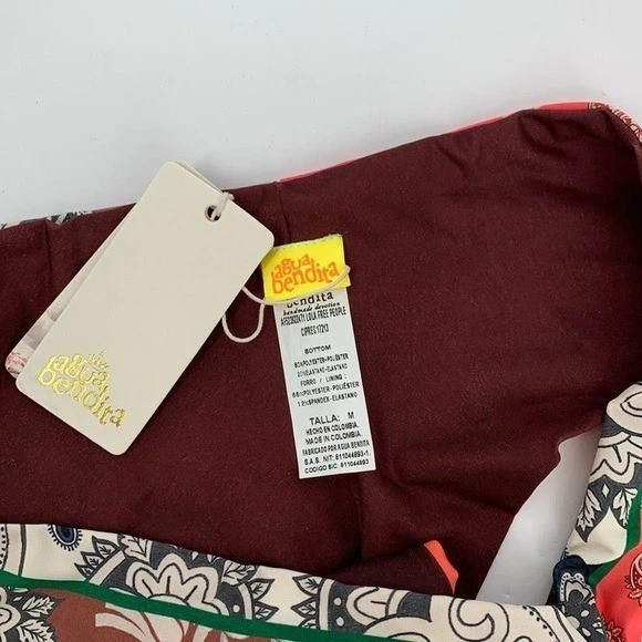 Agua Bendita Lola Free People Bikini Parte Inferior Natación tiro bajo Paisley Rosa Nuevo M Foto 4 de 4