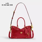 COACH Rhyder Satchel Bag 24 CFN69 Brass/Poppy Glazed Leather 3way Shoulder Bag
