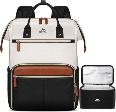 MATEIN Laptop Rucksack Damen 15,6 Zoll mit Isolierted Kühltasche, Rucksack mit