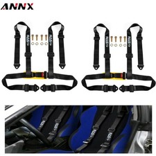 2 Black 4-point Adjustable Racing Seat Belts Harness Shoulder Straps 2pcs 2 Black 4-point Adjustable Racing Seat Belts Harness Shoulder Straps 2pcs