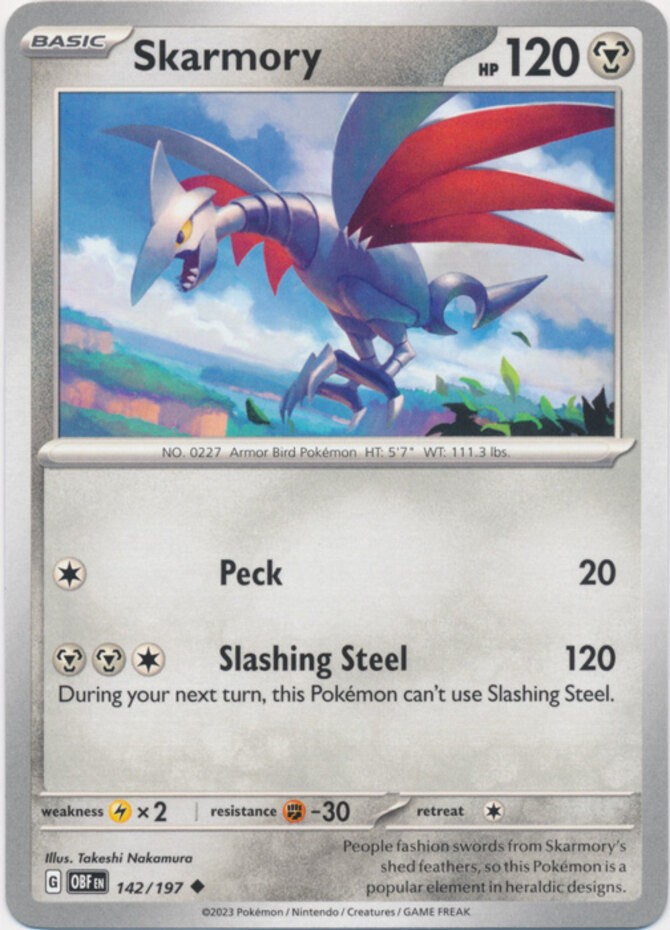 Skarmory - 142/197 - Uncommon - Near Mint