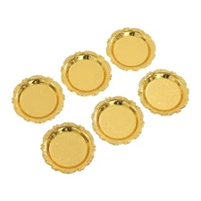 Vintage Gold Embossed Round Serving Tray 3.94"