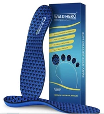 Walkhero Arch Support Inserts - Plantar Fasciitis Insoles Men 6-6.5 Women 8-8.5