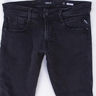 Mens Replay M914 ANBASS Stretch Slim Tapered Grey Jeans W34 L32