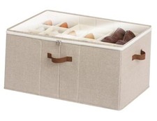 Shoe Organizer for Closet, Fits up to 24 Pairs, Large Mixing of Brown  Beige
