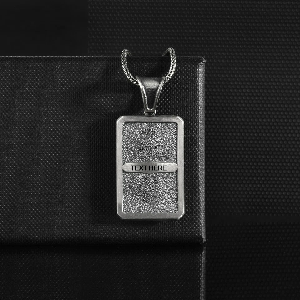 Collana in argento sterling drago alato, ciondolo fantasia inciso gioielli... - Immagine 4 di 4