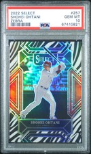 2022 Panini Select Shohei Ohtani #257 Zebra PSA 10 SSP Pop 1 of 3 Total Graded