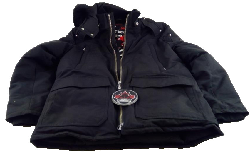 Moose Knuckles 'Pearson' Jacket With Fur Hood Sz Large Black NWT image 3