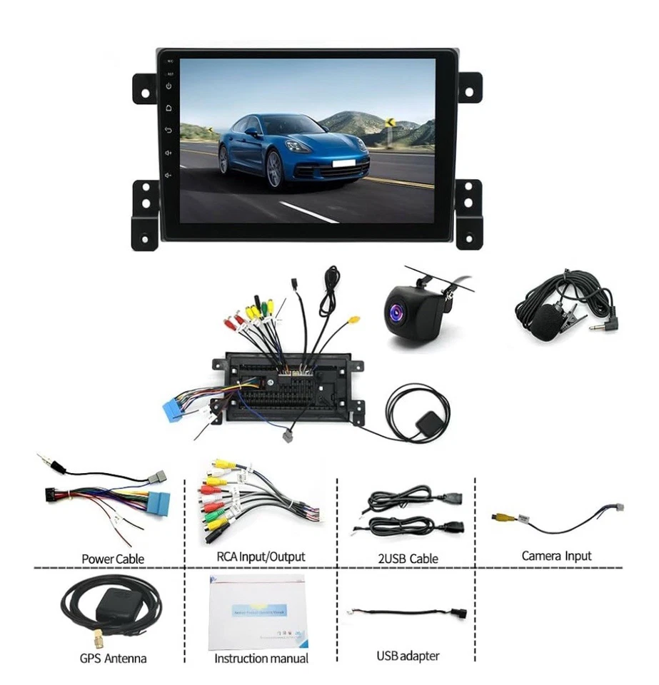 64GB For Android 13 Car Radio Stereo Carplay Suzuki Grand Vitara 2005-2015 9” - Image 4 of 4