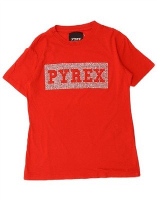 Pyrex Damen Grafik T-Shirt Oberteil UK 10 Small rot Baumwolle CB10