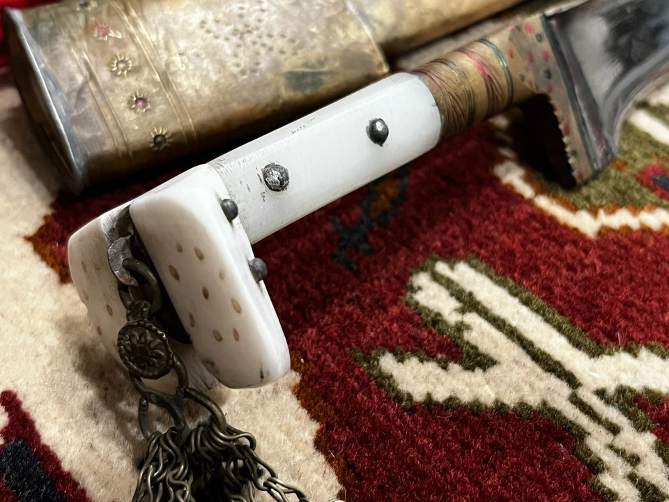 WOW! Antique Islamic Afghan Khyber Knife Straight Blade Short sword Dagger RARE - Image 4 of 4