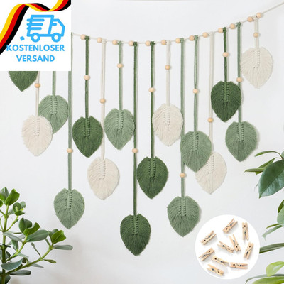 Betylifoy Makramee Wandbehang Wandteppich Groß Boho Deko Makramee Blätter Wandte