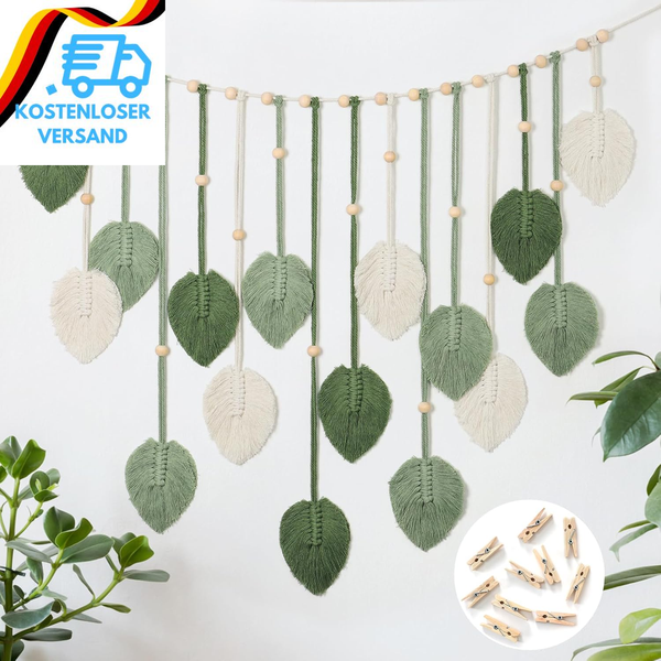 Betylifoy Makramee Wandbehang Wandteppich Groß Boho Deko Makramee BläTter Wandte-image