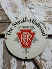 VINTAGE PENNSYLVANIA RAILROAD PORCELAIN SIGN OLD STANDARD TRAIN TRACK RAILWAY