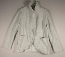 Betsey's Boutique Shop Womens Open Front Blazer Long Sleeve Pockets Size L White