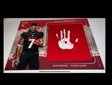 Bijan Robinson 2023 Panini Instant Impressions 04/10 HAND PRINT AUTOGRAPHED RC