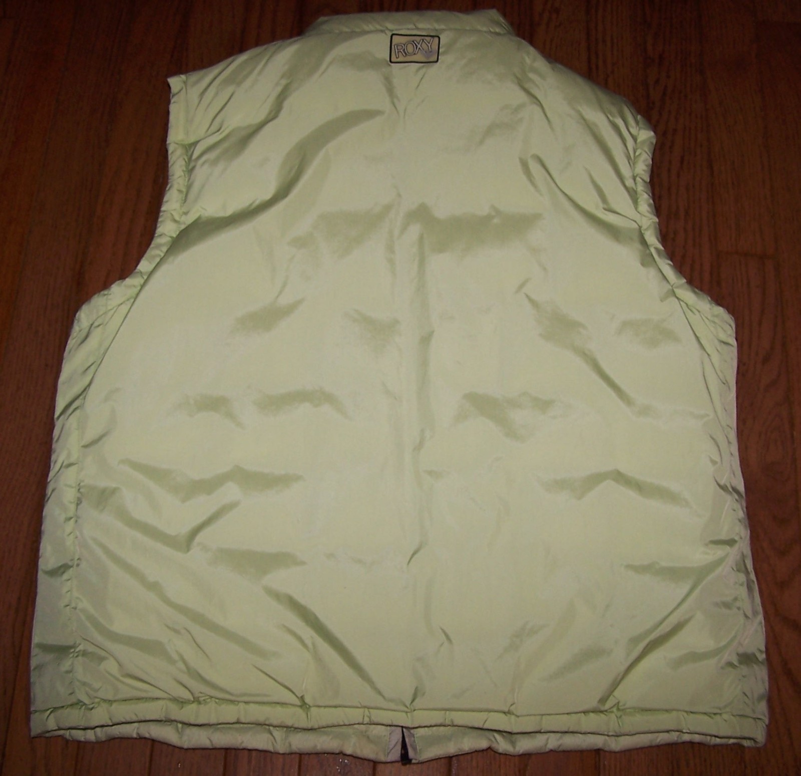 Roxy Full Zip Reversible Down Vest MINT GREEN/GRE… - image 6