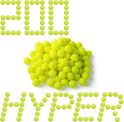 200 Rounds Refill Balls Ammo for Nerf Hyper Blaster Series Stock Neon Yellow 