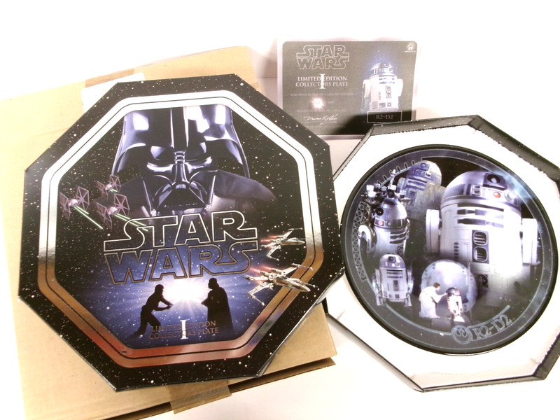 Star Wars R2-D2 Collectors 8" Plate with COA MIB 2005