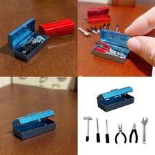 Miniature Toolbox Realistic Metal Toolkits For Doll House Craft Project Decors