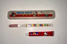 VTG Sanrio HELLO KITTY WINDMILL  DUCKS Toothbrush Travel Set Case w/Toothpaste