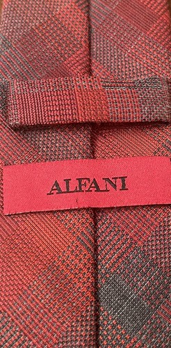 Alfani Red Men’s Tie Neck Tie Made In China - Picture 8 of 8