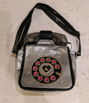Betsey Johnson Kitsch Silver Phone Crossbody Bag Tested